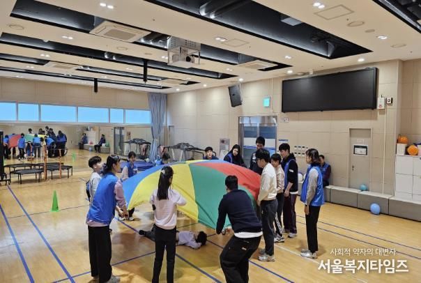 지난해 장애아동 대상 겨울방학 ‘돌봄체육교실’ 운영 사진