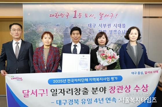 일자리·복지 선도도시 달서구, 보건복지부 ‘사회서비스 일자리창출’ 4년 연속 우수기관 선정