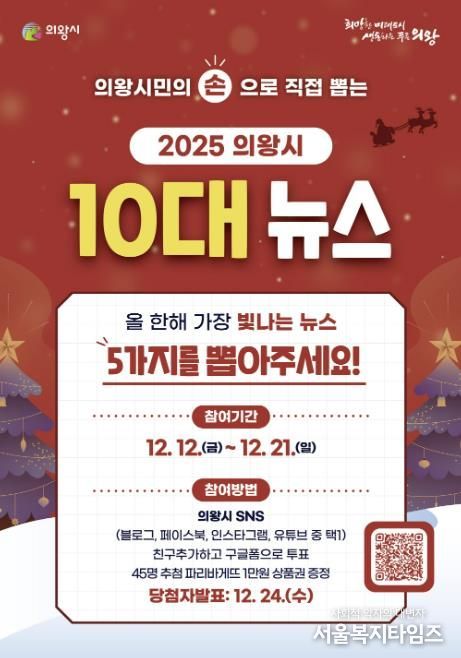 시민이 뽑는‘의왕시 10대 뉴스’…21일까지 온라인 투표