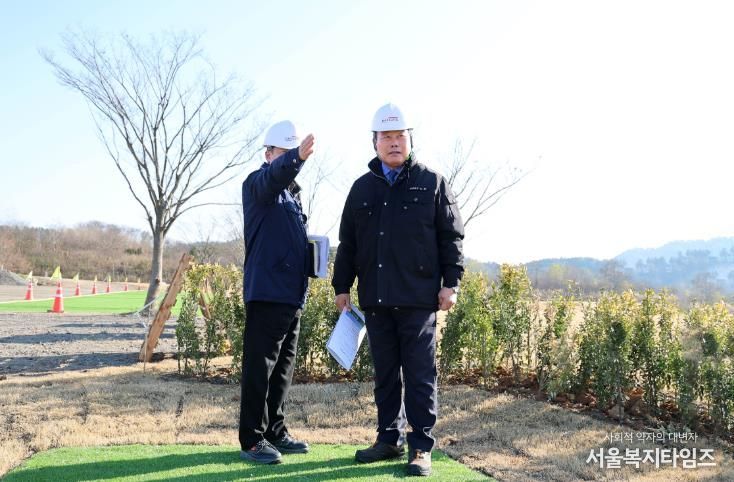 12일 진행된 무안군 늘어지 파크골프장 현장 점검