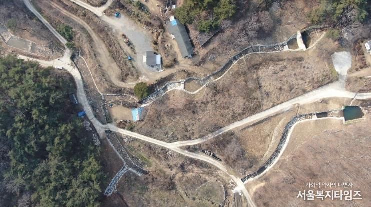 산림유역관리사업이 완료된 곡성군 고달면 호곡리 일원