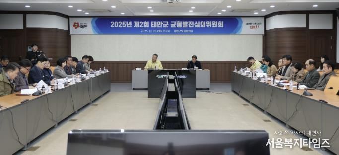 29일 군청 중회의실에서 개최된 균형발전심의위원회 회의 모습.