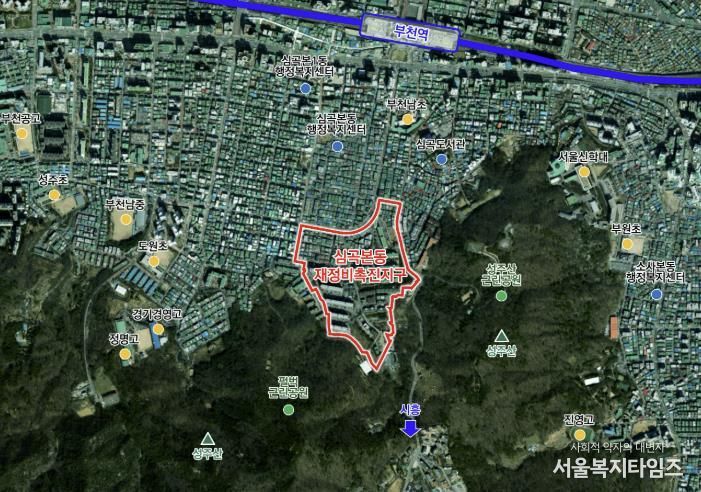 심곡본동 재정비촉진지구 위치도