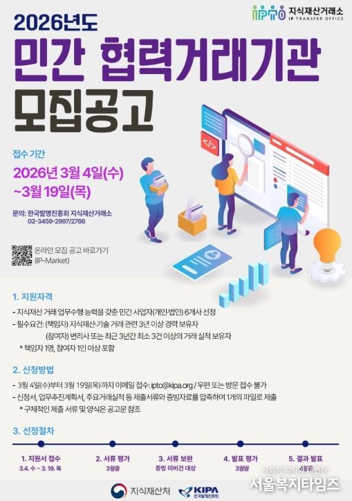 2026년도 '민간 협력거래기관' 모집 공고문